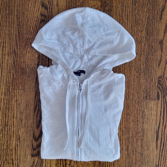 GAP Vintage Lightweight White Hoodie Full Zip Women's Size M - Picture 1 of 11